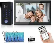 ANJIELO SMART WiFi Video Intercom System,2-Wire Visual Doorbell,7 Inches Touch Screen Video Doorbell with Monitor,Night Vision,Support Remote Unlock Door Release,Snapshot,Dual-Way Intercom
