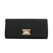 Elegant Fashion Clutch Purses Magnetic Square Bag for Womens-Black