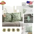 Chic Olive Green Ruffle Pillow Covers - 24 Inch Cotton Square Cushions, Set of 2