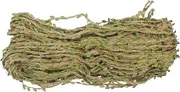 OSALADI Artificial Vine Natural Jute Rope Burlap Leaf Ribbon Faux Greenery Garland Braided Jute Vine with Faux Leaves for Jungle Themed Birthday Party Decorations 100m