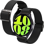 [Spigen] Lite Fit Watch Band 20mm Designed for Galaxy Watch 6 Classic (47/43mm)/ 6 (44/40mm)/ 5 Pro 45mm / 5 (44/40mm) / 4 (44/40mm) / 4 Classic (46/42mm) / 3 41mm / Active 1 & 2 Smartwatch WristBand - Black
