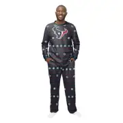 FOCO Men's NFL Houston Texans Primary Team Logo Ugly Pajama Set