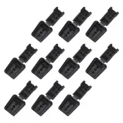 10Pcs Nylon Cord End Tips Zipper Pull Cord Stopper Ends Lock (17x14mm, Black)