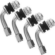 Tire Valve Extension Kit 4pcs Valve Stem Extender 90 Degree Fitting for Car/motorcycle Accessories