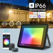 30W-100W LED Floodlight Outside Light Tuya Smart RGB Outdoor Garden Lamp AU Plug