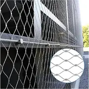 Stainless Steel Woven Wire Mesh Flexible Stainless Steel Rope Net, Multifunctional Metal Mesh, Animal Barrier Fence, Mesh 12cm, Garden Plant Climbing Net