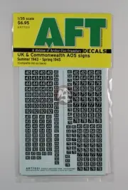 Archer 1/35 UK and Commonwealth AOS Signs #1 (Summer '43 - Spring '45) AR77031
