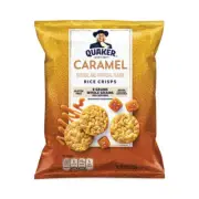Quaker Rice Crisps, Caramel, 0.67 Oz Bag, 60 Bags Per Box