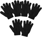 F Fityle Exfoliating Gloves | 3 Pairs Double-Sided Shower Gloves | Premium Bath Gloves - Black