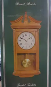 Daniel Dakota Solid Oak Wall Clock Westminster Chime Model # 1155C