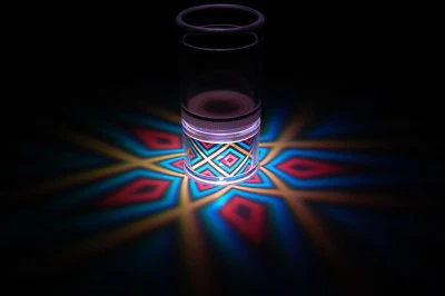 Set of 2 LiteRays LED Light Up Projection Shot Glasses- 5 Star