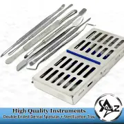 Dental Periosteal Elevators 7 Pcs Surgical Cassette Tray Box Racks Implant Tools