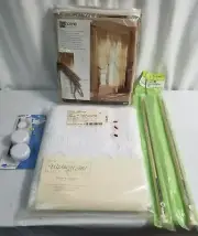 NIP Vintage WINDOW DRESSINGS Junk Drawer Lot FASHIONS, VALANCE, RODS jd#13