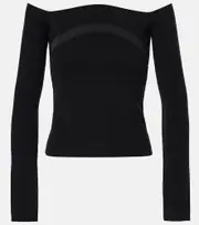 [Nina Ricci] Nina Ricci Wool-blend top AU 14 black