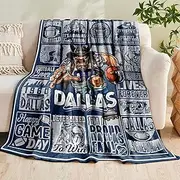 Football Gifts, Football Fans Throw Blanket for Men Women Boys, Blue Team Color Flannel Blanket, Football Style Blanket Sofa Bed Couch 60"x 50"