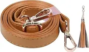BEAULEGAN Crossbody Bag Strap - Microfiber Leather - Replacement for Handbag/Purse, Adjustable 150cm Long 2cm Wide (Light Tan/Gold)