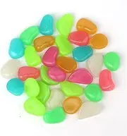 300 Pieces Glow in The Dark Rocks | Indoor & Outdoor Use - Luminous Stone for Fish Tank, Aquariums Rocks Garden Yard, Path Patio Decorations Powered by Light or Solar (Color : Mixed)