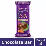 Cadbury Dairy Milk Silk Roasted Almonds Chocolate Bar, 143 gm (Pack of 3)