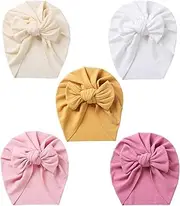 [SEAUR] Newborn Hats for Girls Baby Turban Baby Girl Hat with Bow Infant Hospital Hat Cute Baby Hats Girl Knot Hat Nursery Beanie Hat Baby Headwrap C6