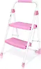 2 Step Ladder, Portable Folding Step Stool with Wide Anti-Slip Pedal, 500Lbs Stu