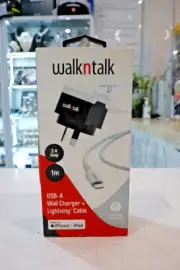 Walkntalk Wall Charger + Cable Lightning 2.4 Amp Apple MFI Certified Charge and