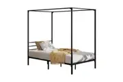 Oikiture Metal Canopy Bed Frame Queen Double Single Size Platform