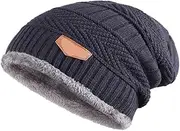 AOYONGOIT Fedora Winter Knitted Hat Plus Velvet Thickened Warm and Cold-Proof Cotton Hat Woolen Hat Wool Hat/222(A)