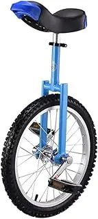 24"/20"/18"/16" Wheel Unicycle for Kids/Adults, Blue Balance Cycling Bikes Bicycle with Adjustable Seat and Non-Slip Pedal, Ages 9 Years & Up (Color : Blue, Size : 20 Inch Wheel) Durable TDF