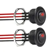 12V Aluminum round Rocker Switch Red Lighted Toggle Switch 20A SPST 12V/24V On/O
