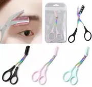 Facial Hair Removal Scissor Stainless Steel Eyebrow Trimmer Razor Comb Shaver ^