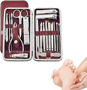 Personal Nail Care Tool Set | Stainless Steel Nail Clippers Kit,Professional Manicure Set, Grooming Kit, Nail Tools with PU Leather Travel Case Kext-au