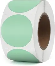YIKIADA Green Round Thermal Labels 1.5 Inches Circle Thermal Sticker Paper Self-Adhesive Waterproof Dot Stickers for Busineses & Warehouses 500 PCS per Roll