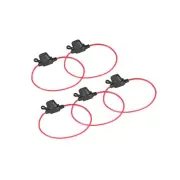 In-line 18AWG Waterproof Fuse Holder Black 5PACK -for Small Blade Fuse