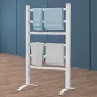 Electric Towel Warmer Rack 6-Bar Standing Heated Rail with Timer Electric Free-S