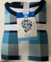Kids' Hanukkah Buffalo Check Print Matching Family Pajama Set - Blue 8
