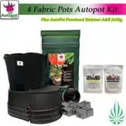 AutoPot 4 Fabric Pots Kit Plus Powdered Nutrient A&B Hydroponics Grow System