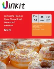 A3 Thick Hot Laminate Pouches Clear Film 250 Micron Uinkit 307x430mm