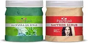 Pink Root Aloe Vera Gel Scrub 500gm with Saffron Scrub 500gm