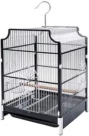 Bird Cage Bird Cage Parrot Cage Household Stainless Steel Bird Cage Big Budgerigar Myna Black Wind Parrot Bird Cage can be Hung Bird Cages