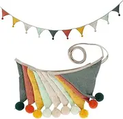 2Pcs Bunting Banner Flags, Fabric Triangle Flag Banner, Burlap Pennant Banner, Hanging Triangle Bunting Flag, 10 Flags Triangle Garland Banner, Flag Banner Garland for Nursery Decor Playroom(Style 2)