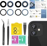 2 Pack Back Rear Camera Lens Glass Replacement for iPhone 11 with Pre-Installed Adhesive, Include Repair Tool Set+ Installation Manual+ Camera Lens Protector