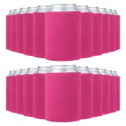 50Pcs 10oz Blank Beer Can Cooler Sleeves Bulk Collapsible Soda Bottles Rose Red