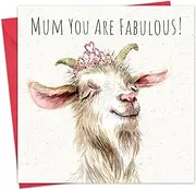Twizler Funny Mother's Day Card - Fabulous Goat - Humour Happy Mothering Sunday Card for Mum Mummy
