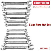 CRAFTSMAN TOOLS 11 pc SAE/Metric Line/Flare Nut Wrench Set 1/4-7/8",9-21mm 10