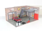 Two-floors brick garage Diorama model kit Size 1/43 Model car display 1:43 scale