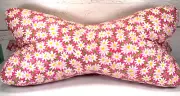 3 Sided Dog Bone Shaped Neck Pillow, Lower Back Support LG Daisy on Pink
