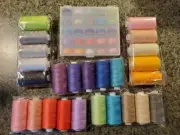 50Pcs Bobbins Sewing Threads Kit 25 Colors 500 Yards Sewing Polyester Thread Spo