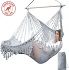 Hammock Chair Super Large Hanging Chair Soft Spun Cotton Rope Weave Chair Hardwo