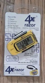Ozeri 4X3 Razor Digital Pocket Pedometer Black 4x3 Razor Step Counter Yellow New