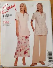 McCall's Sitich n Save 2563 Easy Woman's Tunic Skirt Pants Sizes 14 15 18 20